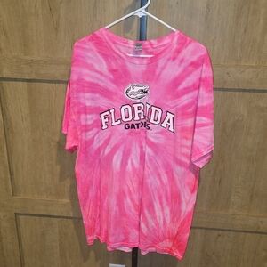 (J42) Gildan Pink Tie-Dye T-Shirt with Florida Gator Graphic